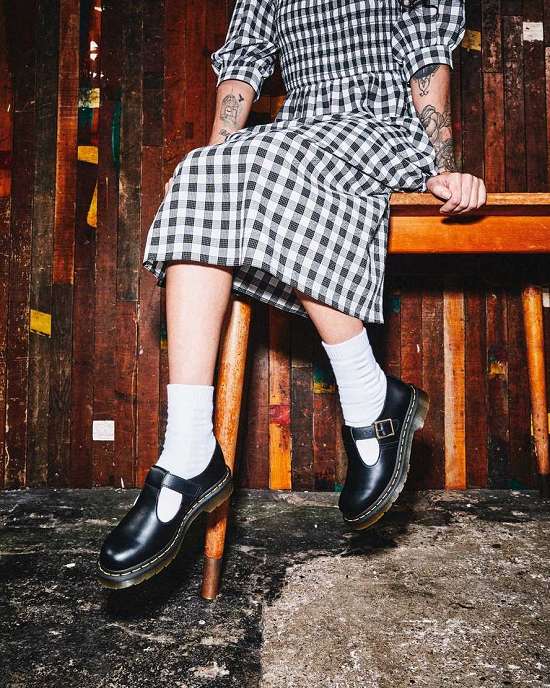 Zapatos De Vestir Dr. Martens Polley Smooth Mujer Negros MX-53068